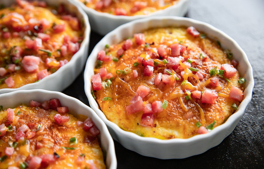 Mini Ham and Cheddar Quiche Cups