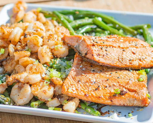 Ginger &amp; Soy Glazed Salmon with Asian Green Beans