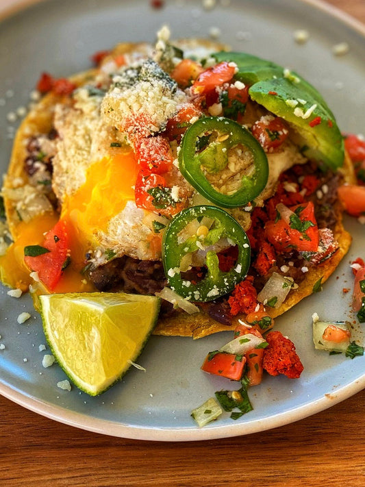 Huevos Rancheros with Refried Black Beans