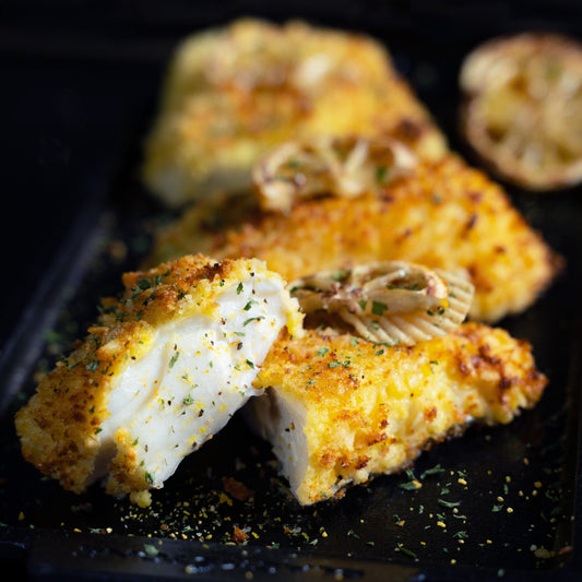 Potato Chip Crusted Halibut