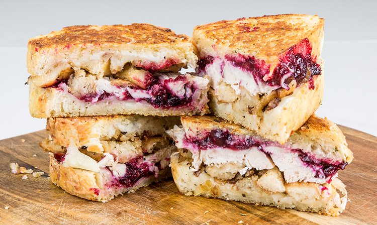 Thanksgiving Leftovers Grilled Cheese Sandwich